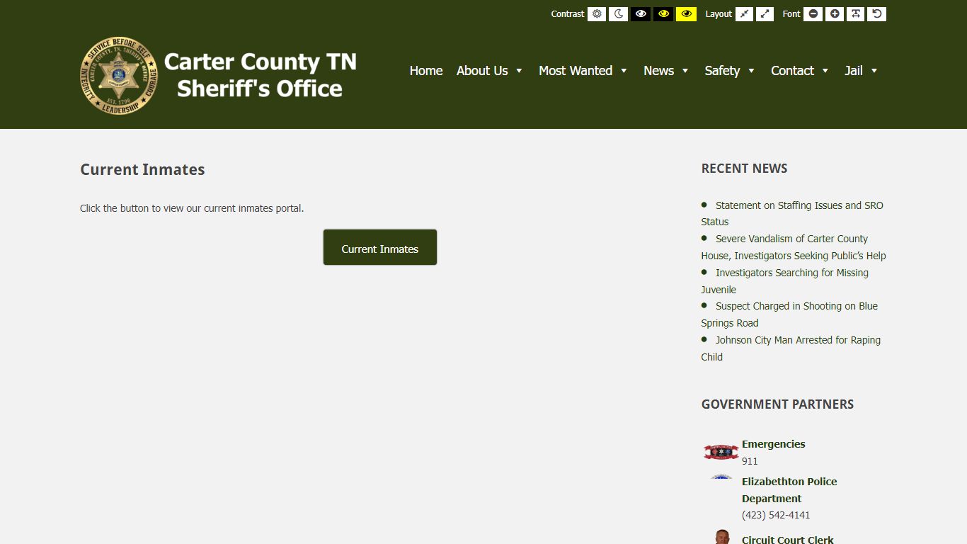 Current Inmates – Carter County TN Sheriff's Office